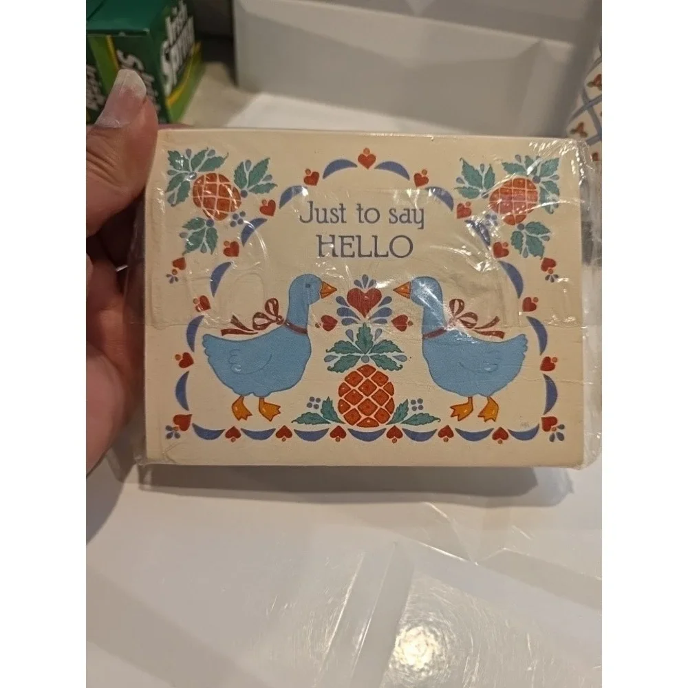 12-Current Country Folk Art Greeting Cards Ducks Pineapples 